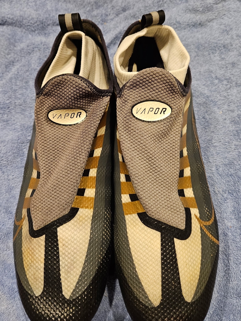 Nike Vapor Football Cleats in Gray, Beige & Gold Men's Sz 12
